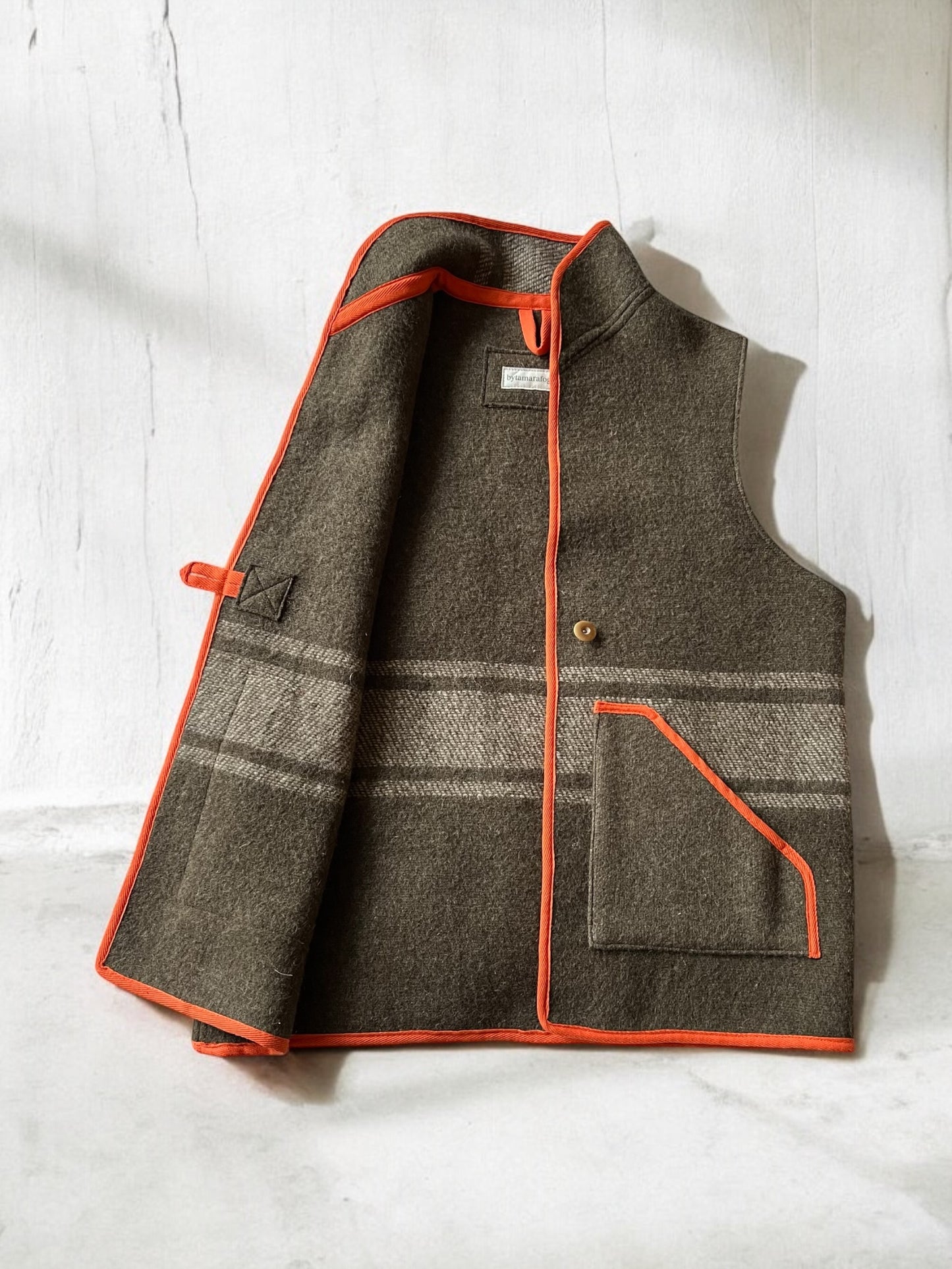 Vintage Italian Army Blanket Gilet