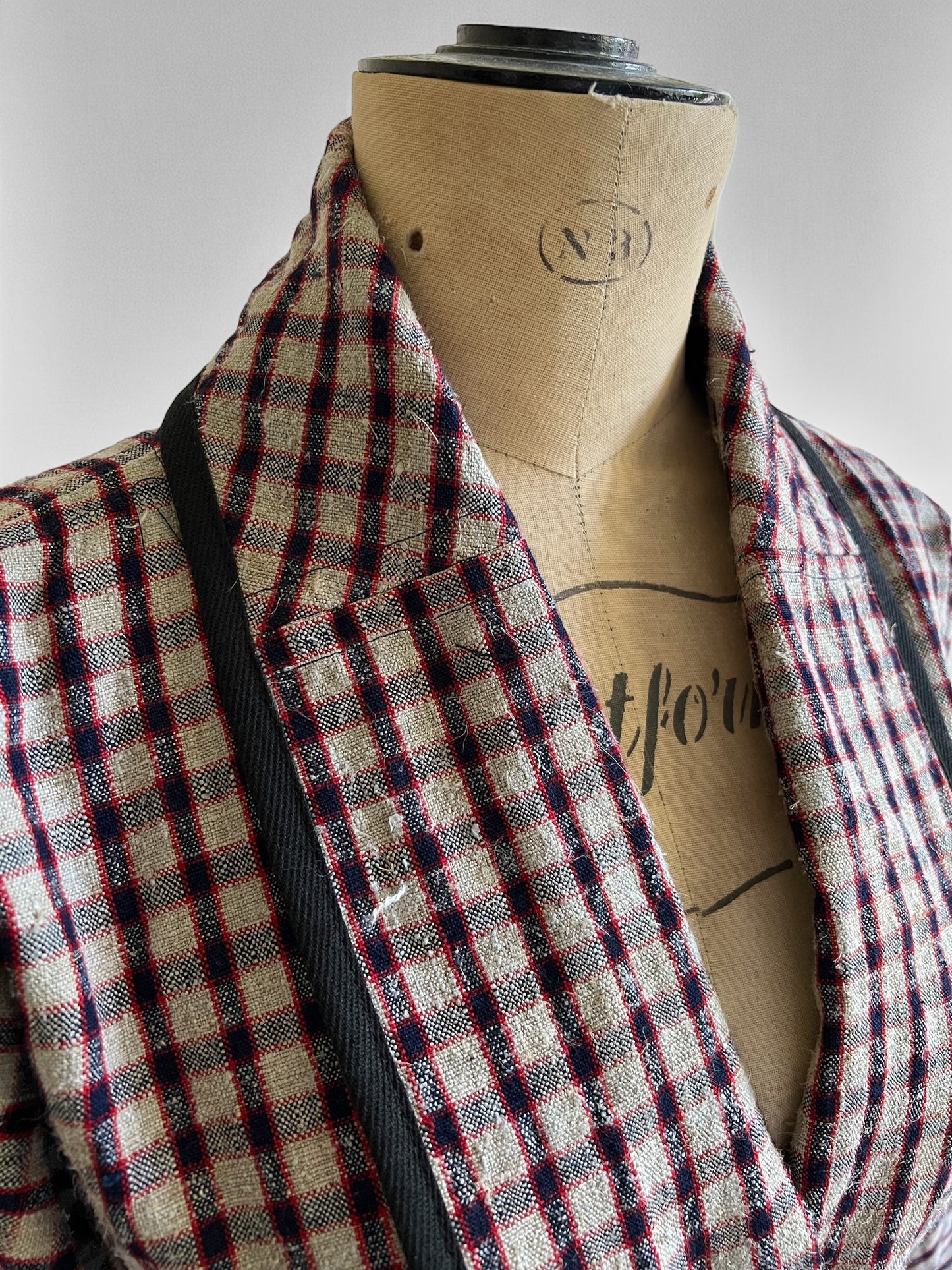 Belgian Flax/cotton Checked Coat