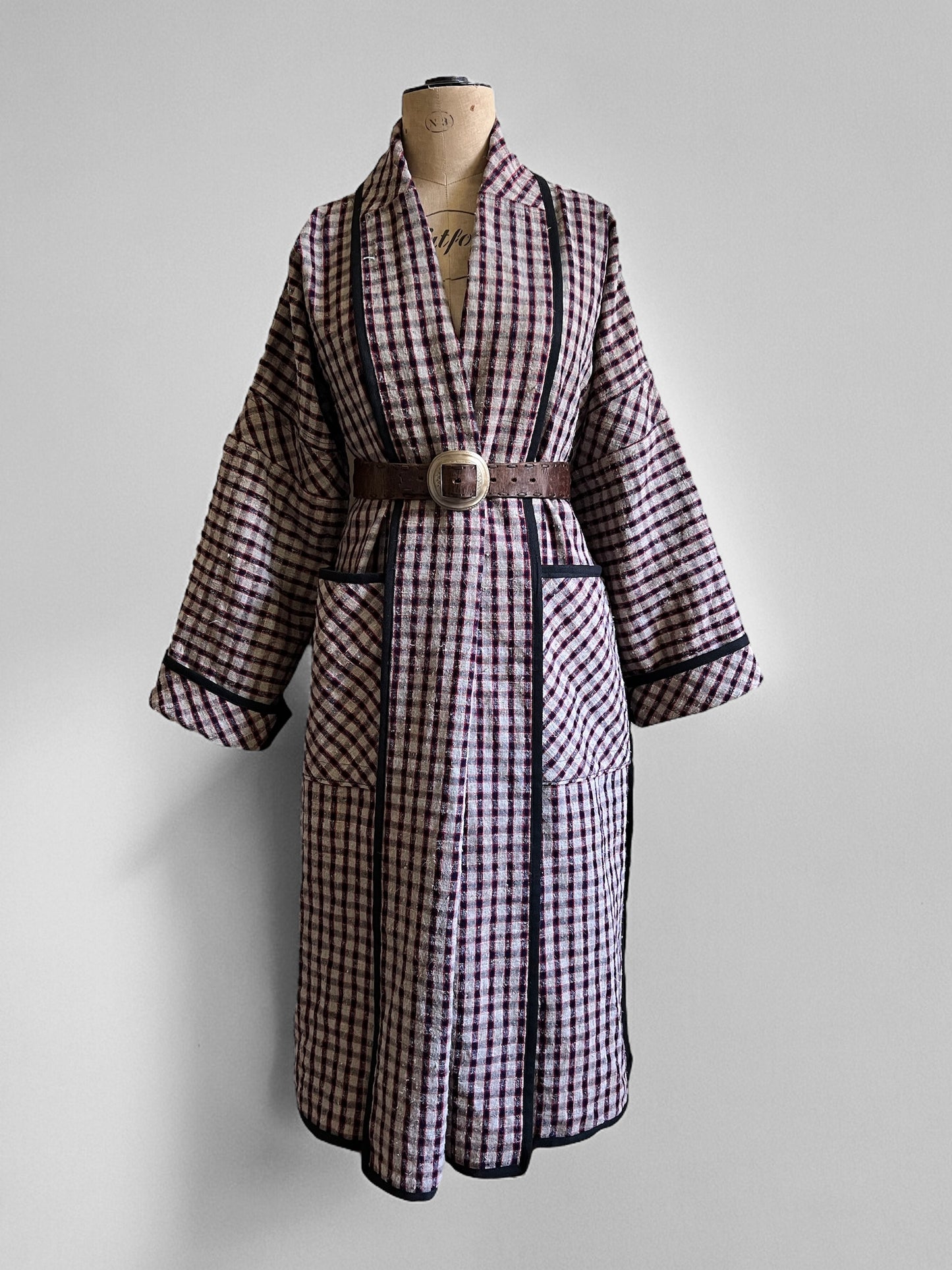 Belgian Flax/cotton Checked Coat