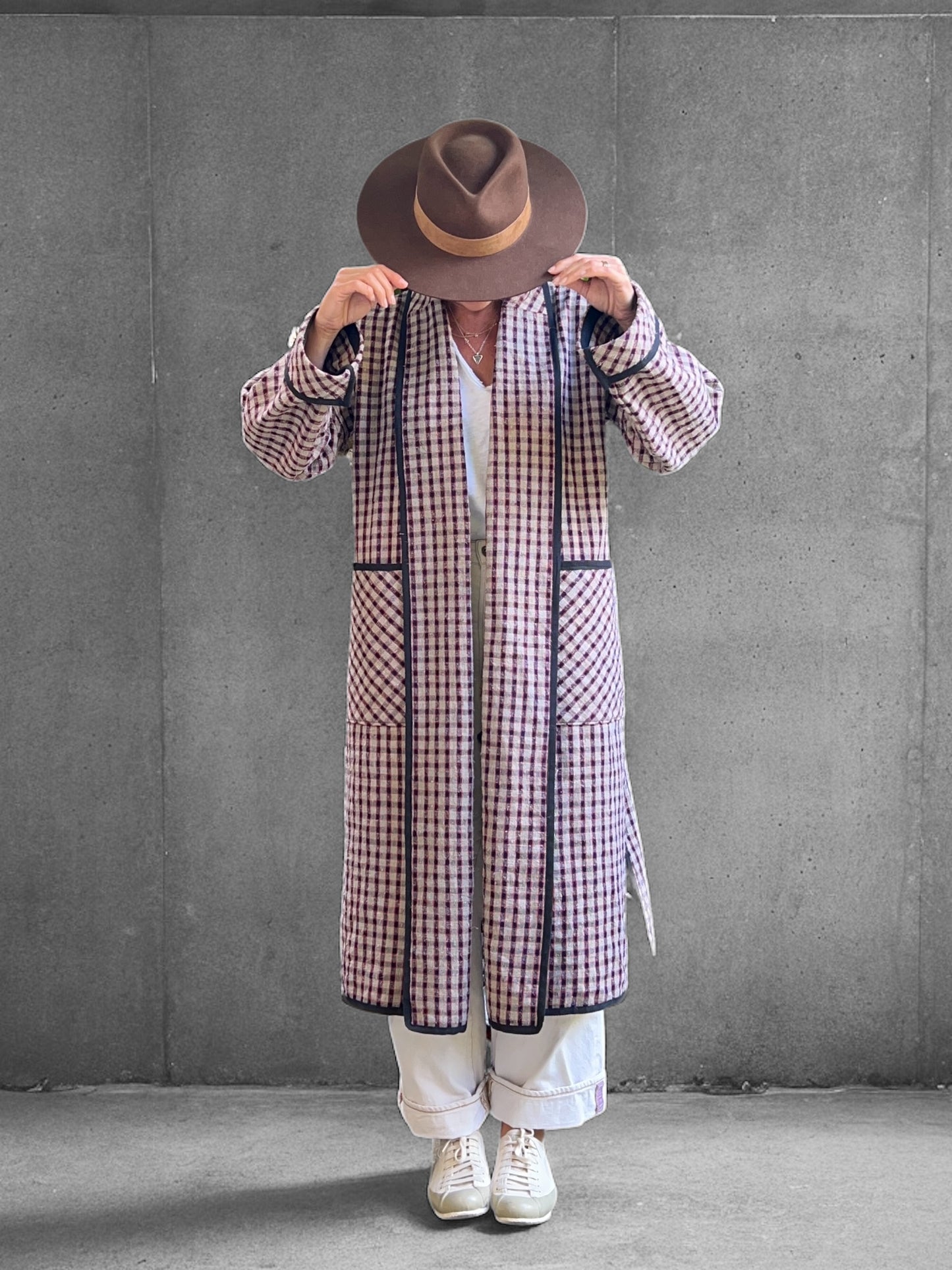 Belgian Flax/cotton Checked Coat