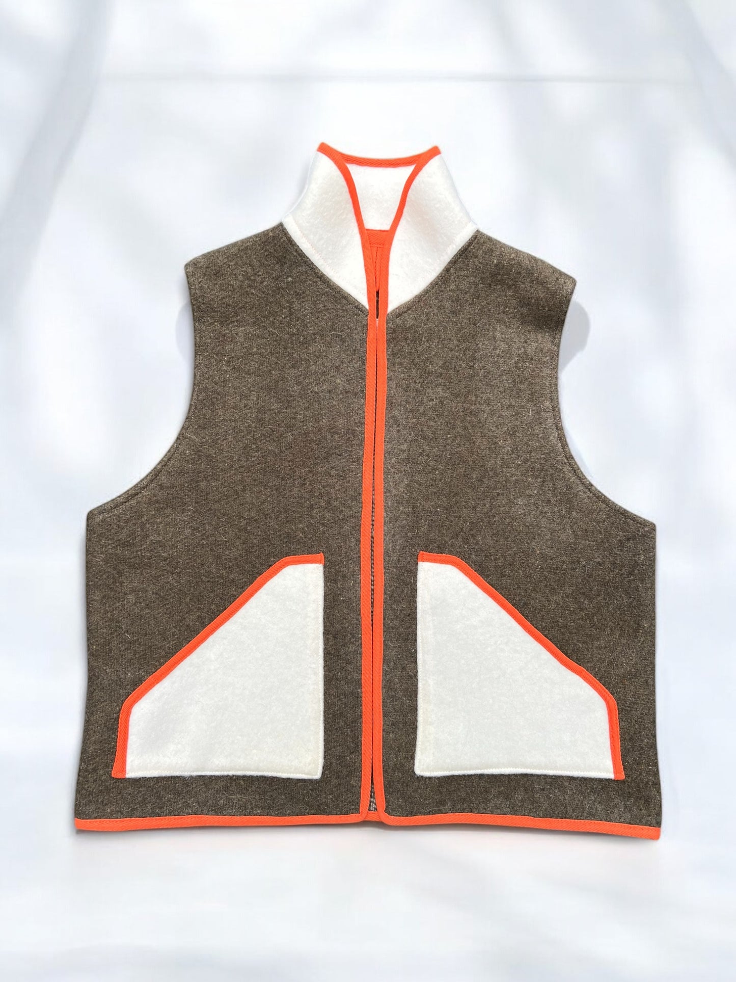 Vintage Italian Army Blanket Colour Block Gilet S/M