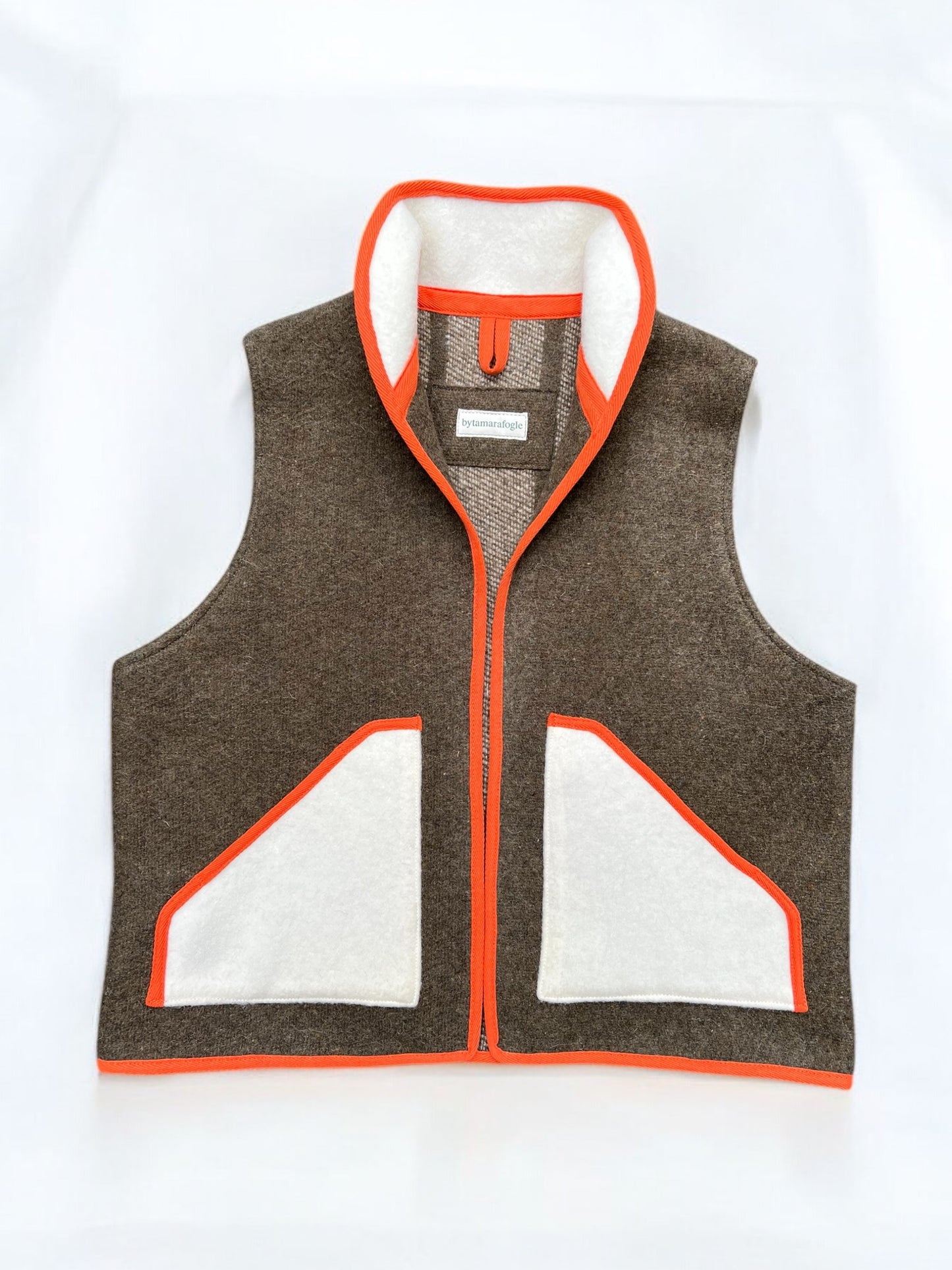 Vintage Italian Army Blanket Colour Block Gilet S/M