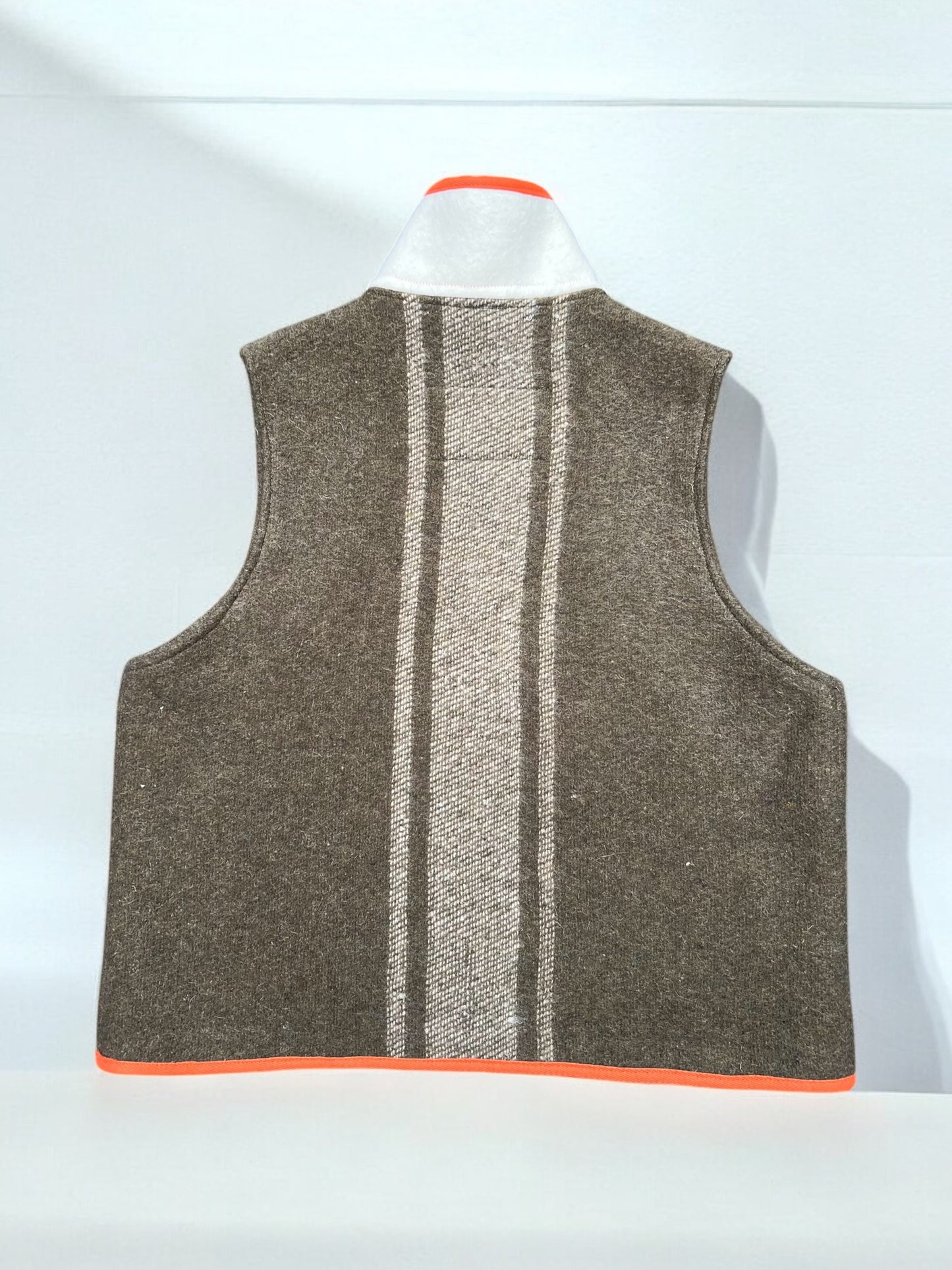 Vintage Italian Army Blanket Colour Block Gilet S/M