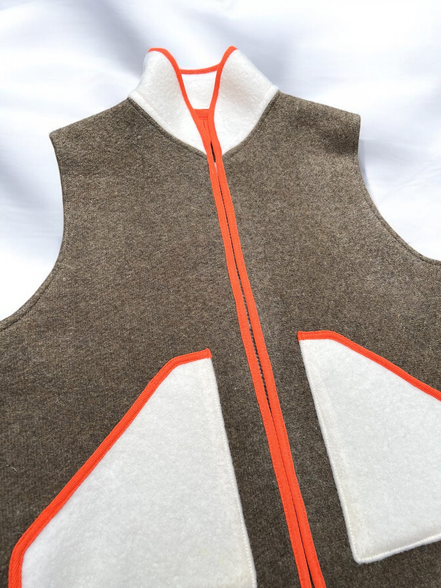 Vintage Italian Army Blanket Colour Block Gilet S/M