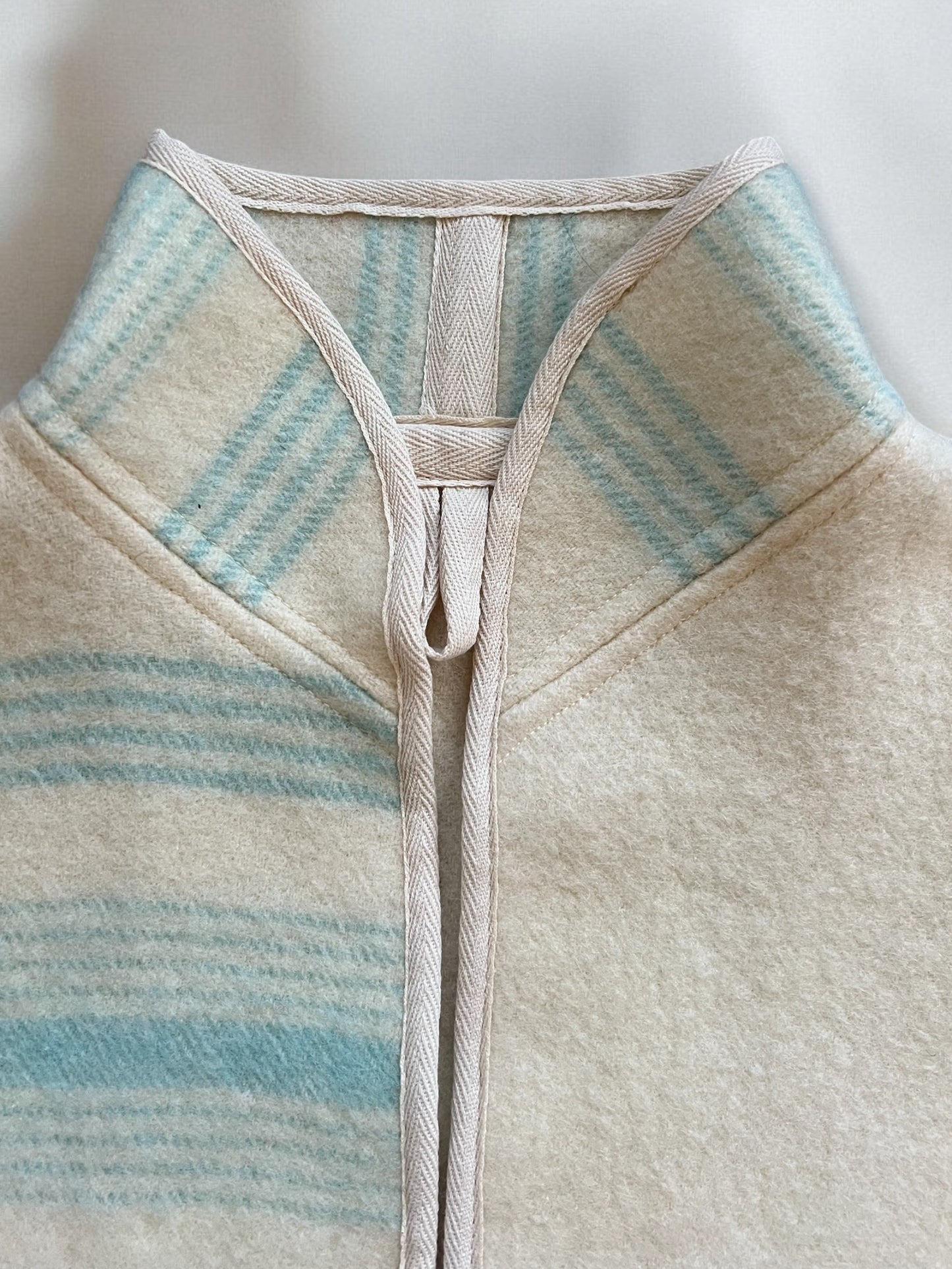 Vintage Witney Wool Blanket, Blue stripe - S/M