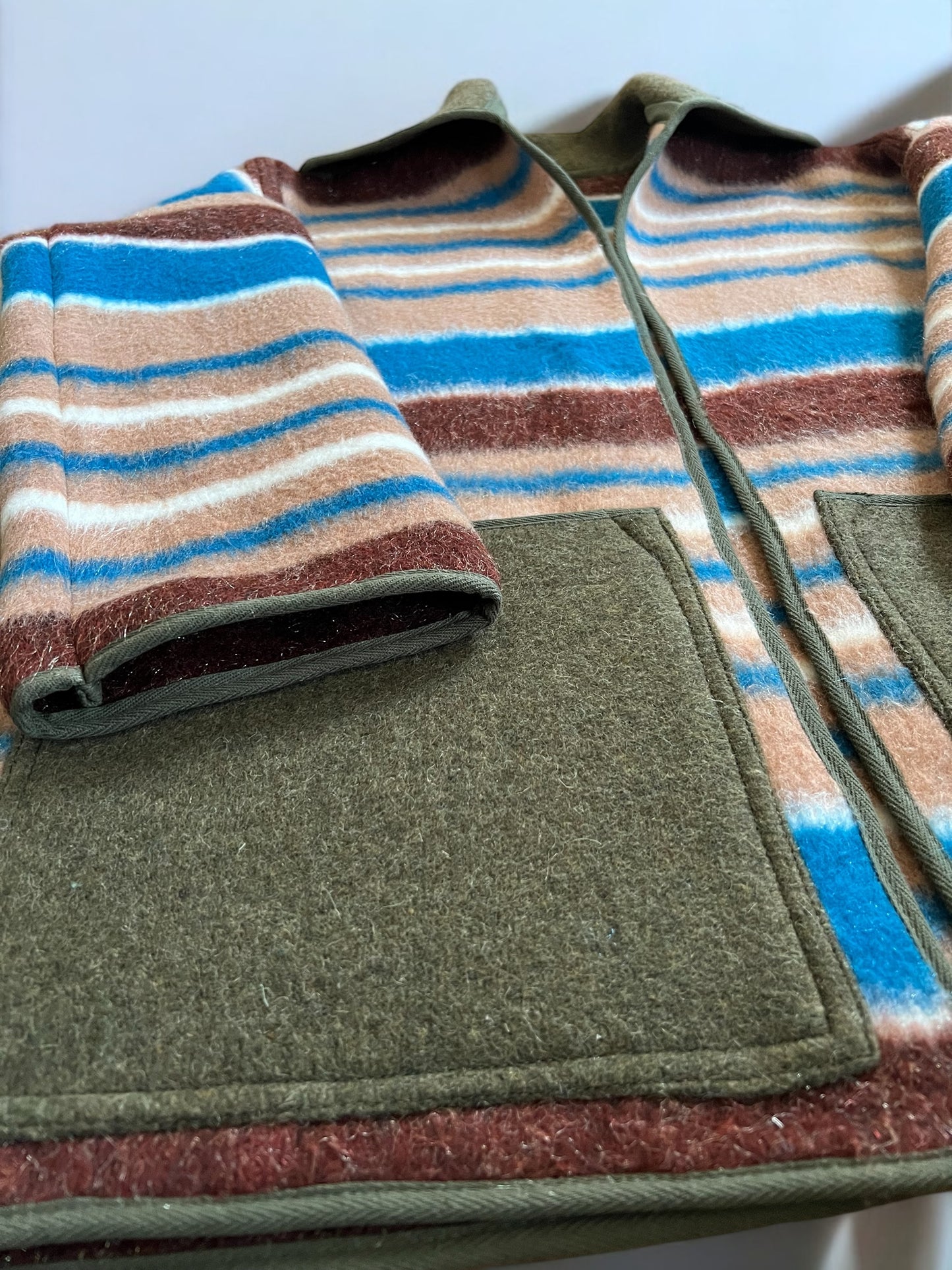 Vintage Polish Army Blanket Jacket